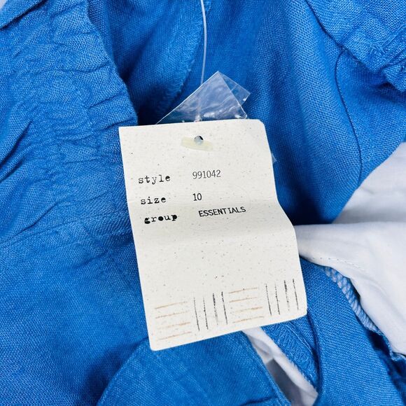 Sigrid Olsen Blue Linen Blend Shorts Size 10 NWT Casual Comfort Wear Essential - Picture 12 of 14